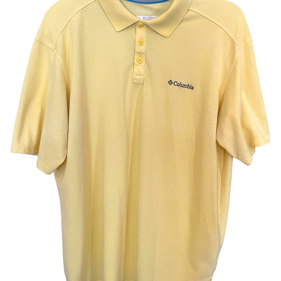 Columbia Men’s polo size XL yellow/Logo/preppy/outdoors - Picture 1 of 7